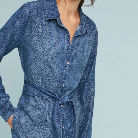 Anthropologie Cloth & Stone Chambray Dress - Picture 2 of 8